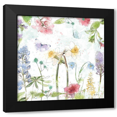 Spring Splash II Black Modern Wood Framed Art Print with Double Matting by Pertiet, Katie