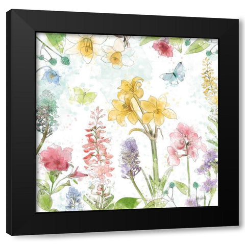 Spring Splash III Black Modern Wood Framed Art Print by Pertiet, Katie