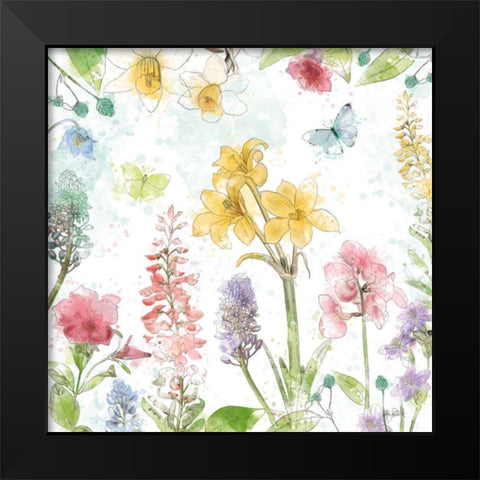 Spring Splash III Black Modern Wood Framed Art Print by Pertiet, Katie