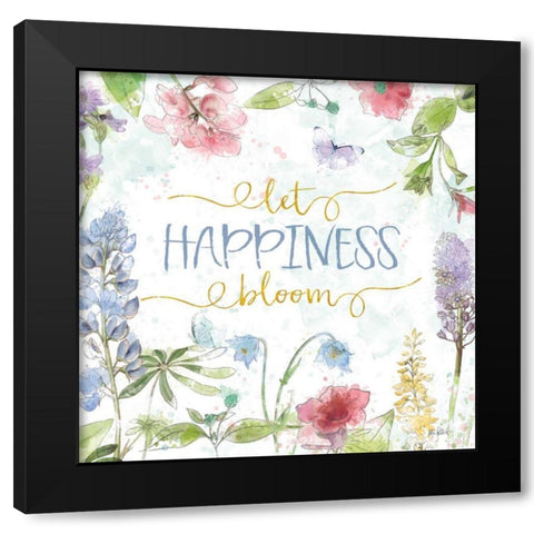 Spring Splash IV Black Modern Wood Framed Art Print by Pertiet, Katie