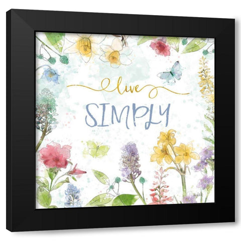 Spring Splash V Black Modern Wood Framed Art Print with Double Matting by Pertiet, Katie