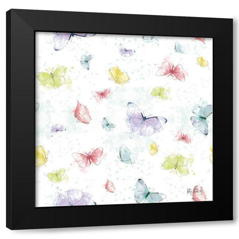 Spring Splash Pattern I Black Modern Wood Framed Art Print with Double Matting by Pertiet, Katie