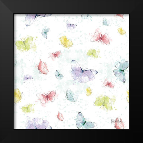 Spring Splash Pattern I Black Modern Wood Framed Art Print by Pertiet, Katie