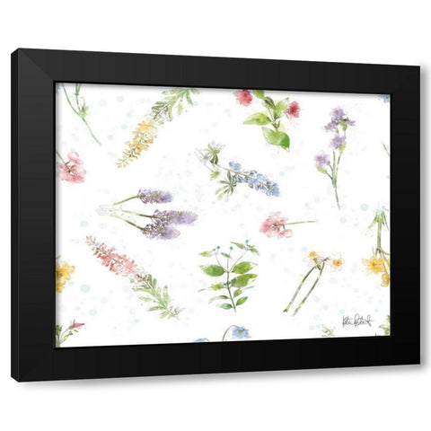Spring Splash Pattern II Black Modern Wood Framed Art Print with Double Matting by Pertiet, Katie