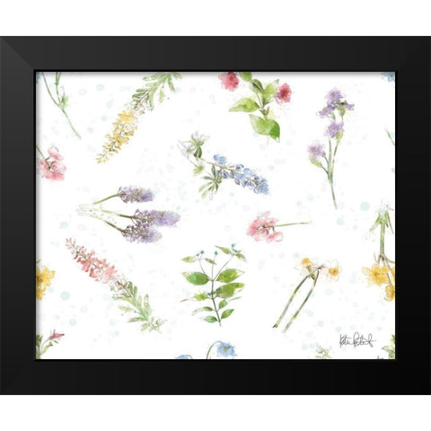 Spring Splash Pattern II Black Modern Wood Framed Art Print by Pertiet, Katie
