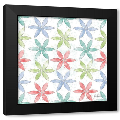 Spring Splash Pattern III Black Modern Wood Framed Art Print with Double Matting by Pertiet, Katie