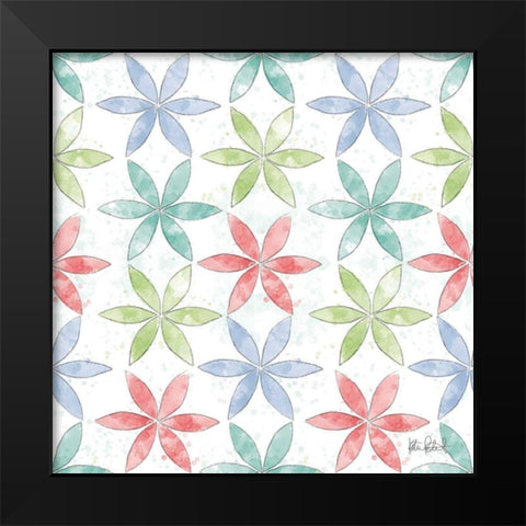 Spring Splash Pattern III Black Modern Wood Framed Art Print by Pertiet, Katie