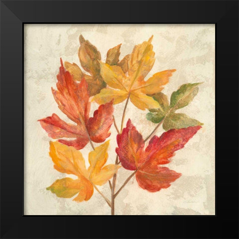 November Leaves IV Black Modern Wood Framed Art Print by Vassileva, Silvia