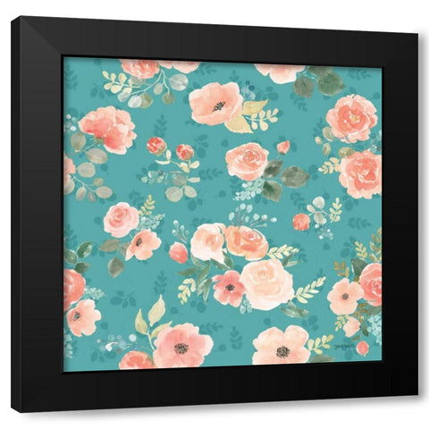 Blooming Delight Pattern IC Black Modern Wood Framed Art Print by Jackson, Jenaya