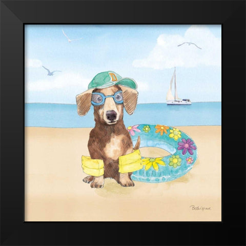Summer Paws III No Words Black Modern Wood Framed Art Print by Grove, Beth