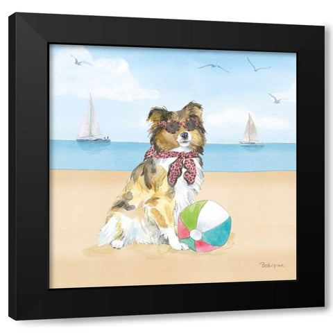Summer Paws V No Words Black Modern Wood Framed Art Print with Double Matting by Grove, Beth