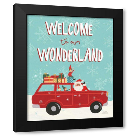 Holiday Travelers IV Wonderland Black Modern Wood Framed Art Print by Marshall, Laura