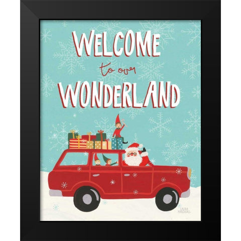 Holiday Travelers IV Wonderland Black Modern Wood Framed Art Print by Marshall, Laura