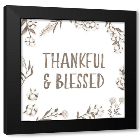 Blessed VI v2 Neutral Black Modern Wood Framed Art Print by Penner, Janelle