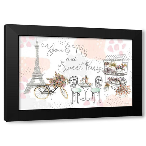 Sweet Paris I Black Modern Wood Framed Art Print with Double Matting by Marshall, Laura