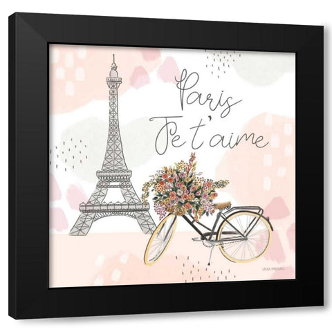 Sweet Paris II Black Modern Wood Framed Art Print by Marshall, Laura