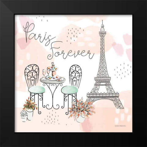 Sweet Paris III Black Modern Wood Framed Art Print by Marshall, Laura
