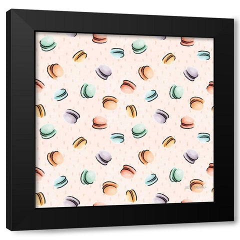 Sweet Paris Pattern II Black Modern Wood Framed Art Print with Double Matting by Marshall, Laura