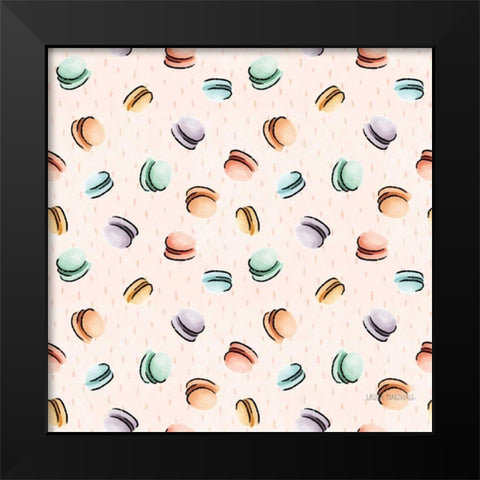 Sweet Paris Pattern II Black Modern Wood Framed Art Print by Marshall, Laura