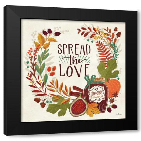 Spread the Love II Black Modern Wood Framed Art Print with Double Matting by Penner, Janelle