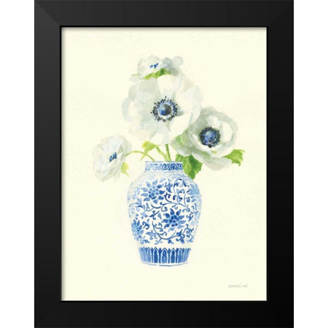 Floral Chinoiserie II Black Modern Wood Framed Art Print by Nai, Danhui