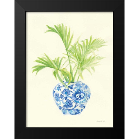 Palm Chinoiserie II Black Modern Wood Framed Art Print by Nai, Danhui