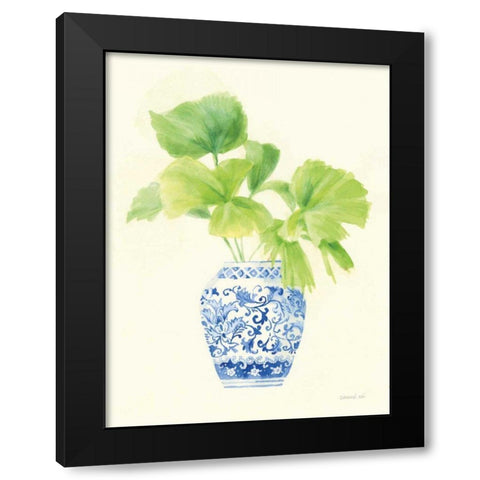 Palm Chinoiserie IV Black Modern Wood Framed Art Print with Double Matting by Nai, Danhui