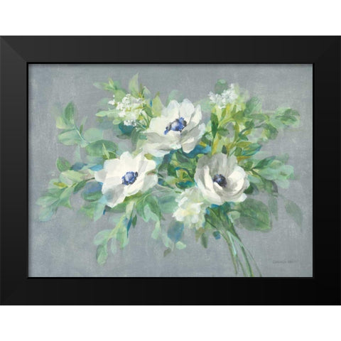 Bouquet for You Black Modern Wood Framed Art Print by Nai, Danhui