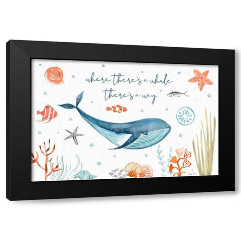 Whale Tale III Black Modern Wood Framed Art Print with Double Matting by Zaman, Farida