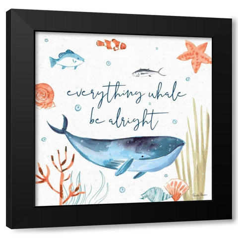 Whale Tale IV Black Modern Wood Framed Art Print with Double Matting by Zaman, Farida