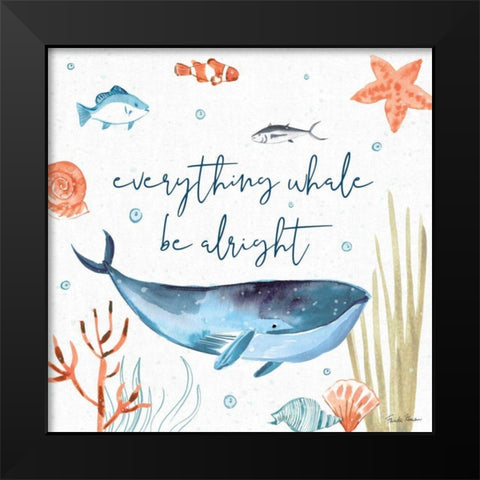 Whale Tale IV Black Modern Wood Framed Art Print by Zaman, Farida