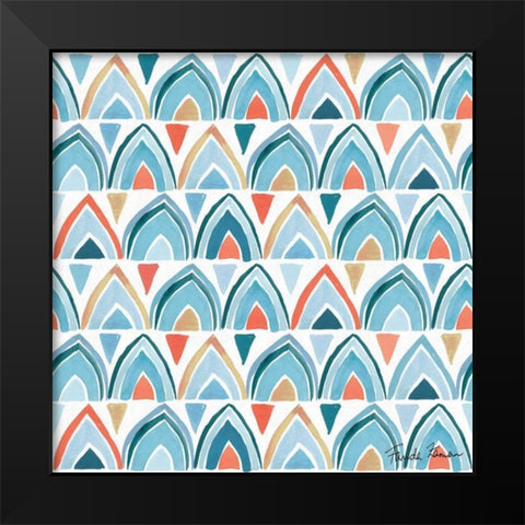 Whale Tale Pattern IV Black Modern Wood Framed Art Print by Zaman, Farida