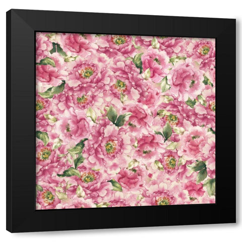Bloom Pattern V Black Modern Wood Framed Art Print with Double Matting by Wild Apple Portfolio