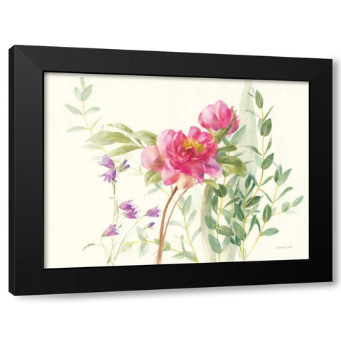 Flourish I Black Modern Wood Framed Art Print with Double Matting by Nai, Danhui