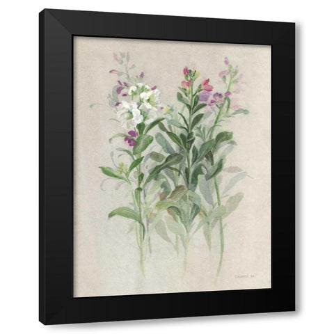 Sprigs of June I Black Modern Wood Framed Art Print with Double Matting by Nai, Danhui