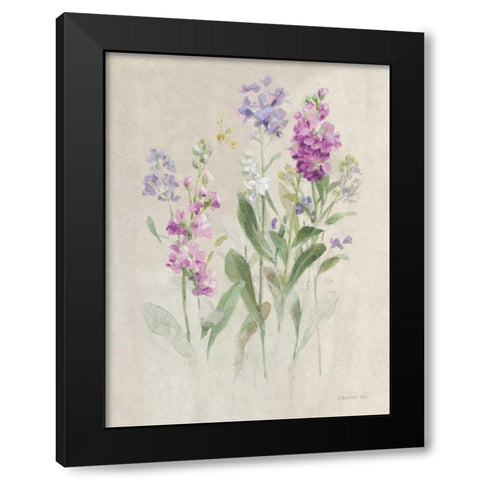 Sprigs of June II Black Modern Wood Framed Art Print with Double Matting by Nai, Danhui