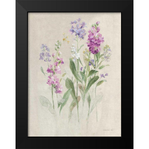 Sprigs of June II Black Modern Wood Framed Art Print by Nai, Danhui