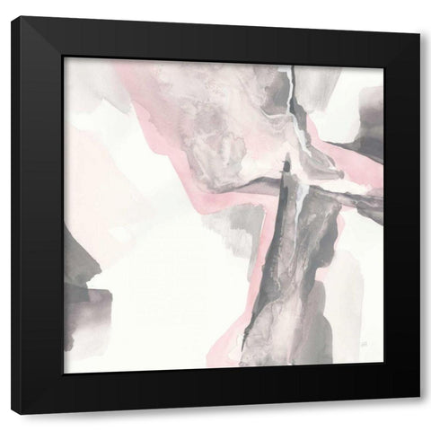 Blushing Grey II Black Modern Wood Framed Art Print with Double Matting by Paschke, Chris