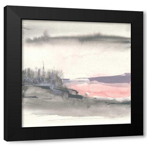 Blush Valley I Black Modern Wood Framed Art Print with Double Matting by Paschke, Chris