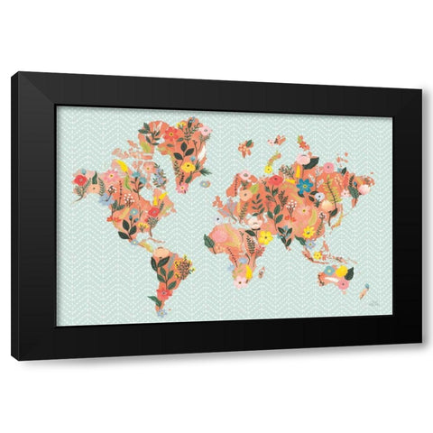 Wild Garden World Black Modern Wood Framed Art Print with Double Matting by Marshall, Laura