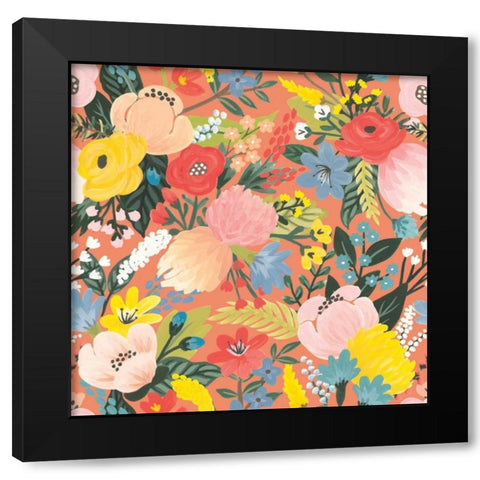 Wild Garden Pattern IB Black Modern Wood Framed Art Print with Double Matting by Marshall, Laura