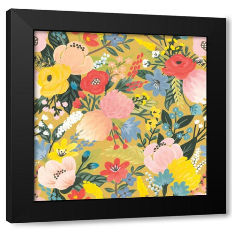 Wild Garden Pattern IC Black Modern Wood Framed Art Print with Double Matting by Marshall, Laura