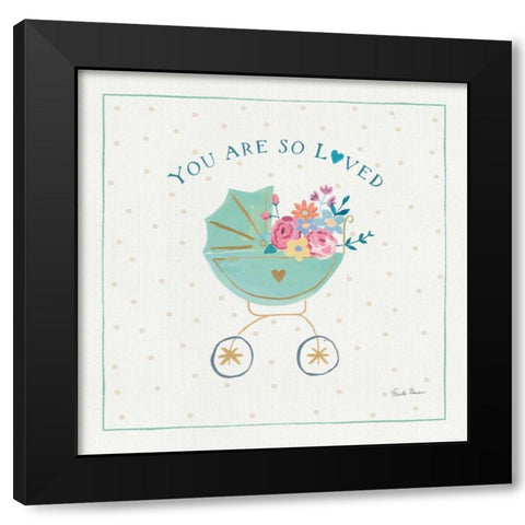 Happy Baby II Black Modern Wood Framed Art Print with Double Matting by Zaman, Farida
