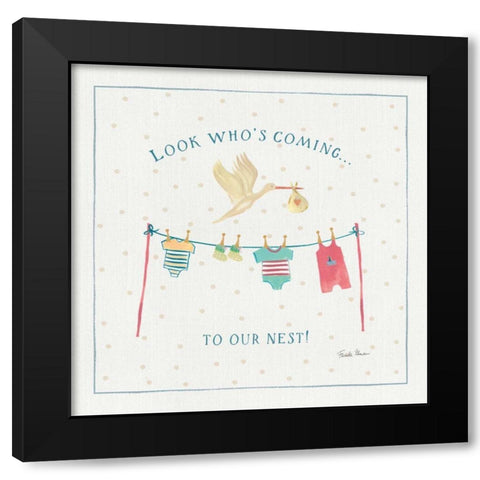 Happy Baby V Black Modern Wood Framed Art Print with Double Matting by Zaman, Farida