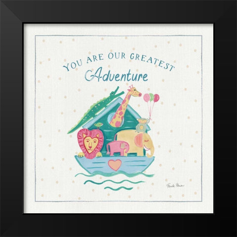 Happy Baby VI Black Modern Wood Framed Art Print by Zaman, Farida