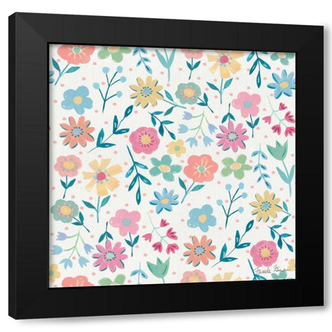 Happy Baby Pattern IA Black Modern Wood Framed Art Print with Double Matting by Zaman, Farida