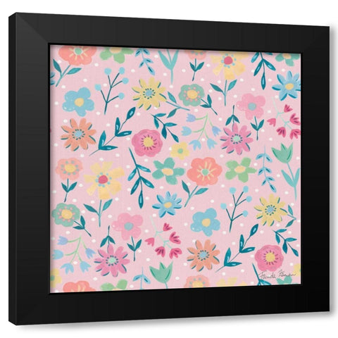 Happy Baby Pattern IB Black Modern Wood Framed Art Print with Double Matting by Zaman, Farida