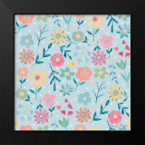 Happy Baby Pattern IC Black Modern Wood Framed Art Print by Zaman, Farida