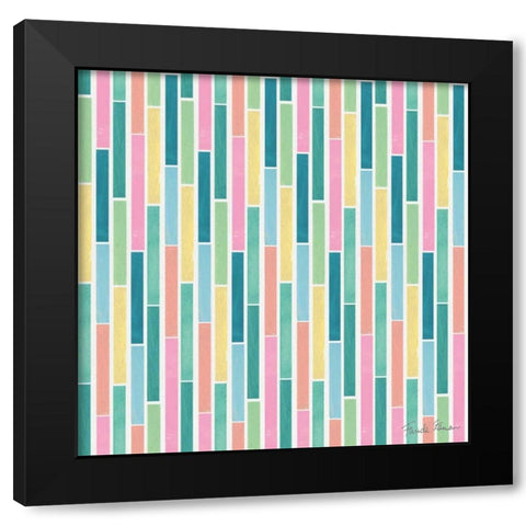 Happy Baby Pattern III Black Modern Wood Framed Art Print with Double Matting by Zaman, Farida