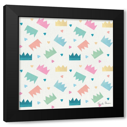 Happy Baby Pattern IV Black Modern Wood Framed Art Print with Double Matting by Zaman, Farida